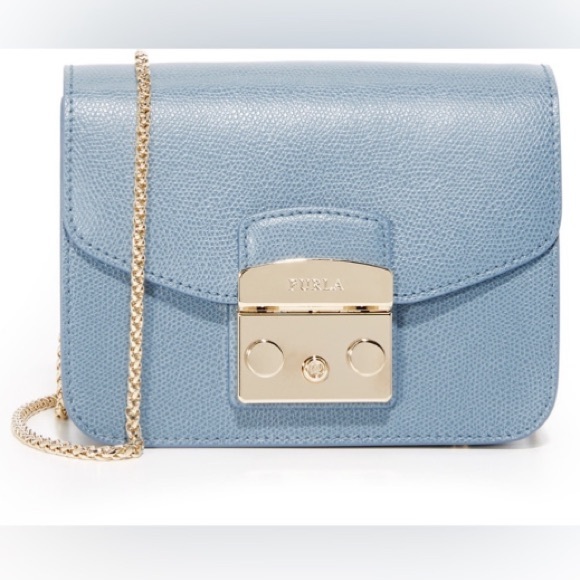 Furla Handbags - Furla Blue Leather Crossbody Bag